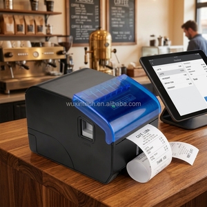 WUXIN <strong>3Inch</strong> USB+LAN Event 80 mm Ticket Thermal Printer POS Machine Small Thermal Receipt Printer Black/White in Stock POS System - Product Image 1