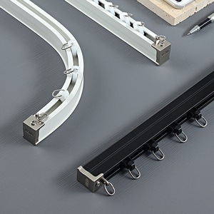 Bán Buôn Tùy Chỉnh Hiện Đại Nhôm Rèm Theo Dõi Bendable 5M Màu Đen Đa Chức Năng Đường Sắt Cho Cửa Sổ - Product Image 1