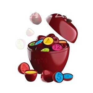 Juguete clasificador de formas de plástico con forma de manzana y piezas coloridas para niños pequeños de 2 a 4 años - Product Image 1