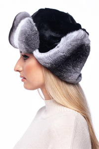 Gorro de Piel de <span class=keywords><strong>Chinchilla</strong></span> Elegante y Moderno para Mujer, Venta al por Mayor, Personalizable, Ajustable, Deportivo, Casual - Product Image 4