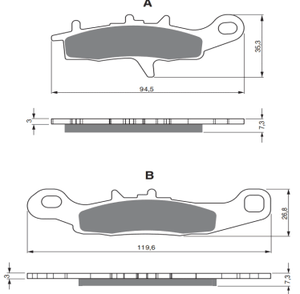 Pastilla de freno de motocicleta FA342 para pastilla de freno de cerámica TL <span class=keywords><strong>125</strong></span> - Product Image 6
