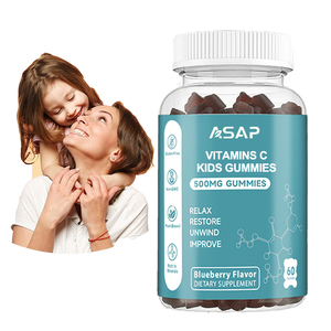 วิตามินซีแบบกัมมี่ ยี่ห้อ ASAP OEM อาหารเสริมเพื่อสุขภาพ สำหรับเด็กและผู้ใหญ่ ผสมเพคตินและแครนเบอร์รี่ วิตามินซีเกรดอาหาร - Product Image 1