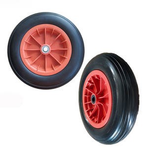 Roue en polyuréthane colorée de <span class=keywords><strong>14</strong></span> pouces 350-8, brouette en mousse pu/remorque de jardin/roue de tolley à main - Product Image 6