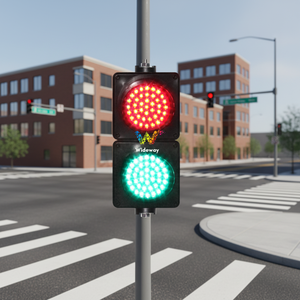Feu de signalisation intelligent LED alimenté par le réseau électrique, en matériau PC, rouge-vert, pour croisements, horizontal/vertical, <span class=keywords><strong>portable</strong></span>, 100 mm - Product Image 3