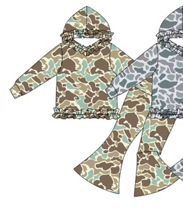 ชุดเสื้อแขนยาวลายพรางพร้อมกางเกงสำหรับเด็กผู้หญิงวัยเตาะแตะ 2 ชิ้น - Product Image 4