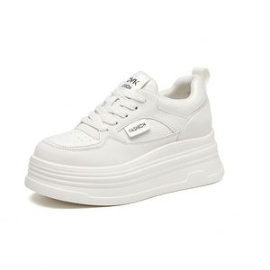 Zapatillas Deportivas Blancas Elegantes para Mujer, con Cordones, Transpirables, de Microfibra, con Plataforma y Tacón de 8cm, para Todas las Temporadas - Product Image 2