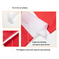 Drapeaux de voiture nationaux pour les compétitions de football mondial 2026, en polyester 30x45cm, écologiques et durables, pour vitres de véhicules