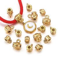 Divers Style Acier Inoxydable Grand Trou Entretoise Perles Fermoir Bail Connecteurs Fit Bracelet Collier Charme Pendentifs Accessoires