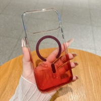 Coque de téléphone à paillettes dégradées antichoc avec anneau magnétique pour iPhone 15 16 17 18 Pro Max Plus, transparente et scintillante