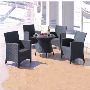 Thiết kế thời trang mới 10-người hình bầu dục mây kính bàn ăn với ghế wicker trắng 12 ghế-để sử dụng ngoài trời - Product Image 2