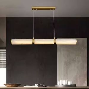 Nieuwe aanwinst hangende restaurant eetkamer kantoor LED lineaire marmeren kroonluchter - Product Image 2