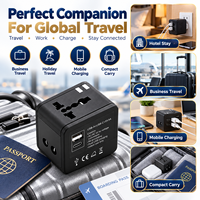 Adaptor Perjalanan Laptop Universal USB Type-C USB-A Port Pengisian Cepat 15W Konverter Colokan Daya All-in-One Paket Kabel Perjalanan OEM