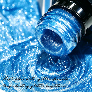 KLANA 15ML Gel UV Transparent Magnétique Effet Gelée Estival Brillant Anti-Jaunissement Bleu Océan Kit de Gel UV pour Salon de Manucure et Débutants DIY - Product Image 4