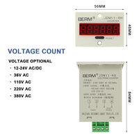 Compteur électronique haute précision 6 chiffres BERM JDM11-6H 110-220V AC 10x/s avec mémoire de coupure de courant, affichage LED, capteur de comptage, en plastique