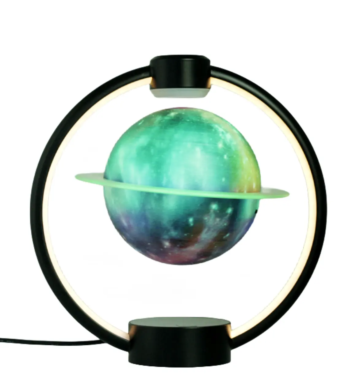 Promosyon hediye manyetik küre yüzen gezegen işık Saturn elektromanyetik kaldırma masa lambası dekorasyon işık için