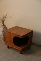 Table d'appoint de chambre à coucher en bois plaqué, style traditionnel, avec 1 tiroir, pour lit de chat, canapé, table d'angle, meuble pour animaux de compagnie, écologique et durable
