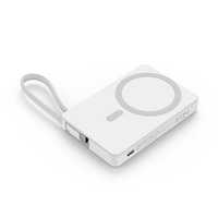 Chargeur sans fil magnétique P21 Ultra Slim 5000mAh 7.5W 15W avec câble Type-C intégré