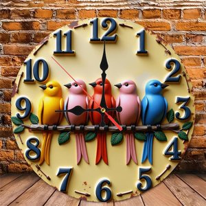 Round Wooden Wall <b>Clock</b> 25Cm Silent Non Ticking Bedroom Home Decor <b>Clock</b> - Product Image 6