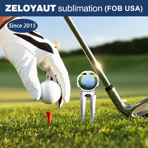 ZELOYAUT all'ingrosso Logo personalizzato divertente in ottone metallo smalto magnetico sublimazione vuoto Golf Divot palla marcatore
