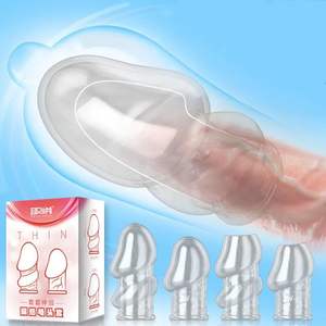 <span class=keywords><strong>2</strong></span> Arten Big Cock Ring Wieder verwendbares Silikon Langes Kondom Penis Ärmel Verzögerung Ejakulation Zeit Dauerhaftes Sexspielzeug für Männer - Product Image 5
