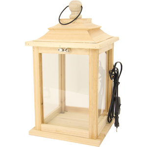 Lanterne de crèche en bois naturel ZICOM avec éclairage décoratif Allemagne 22x22x39.5cm (9006935236019) - Product Image 1