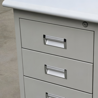 Secrétaire moderne design bureau en métal piédestal latéral unique bureau de professeur en fer Table de bureau en acier avec 3 tiroirs