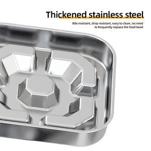 2025 nuovo Design Pet lento alimentatore ciotola con Aniti-Slip Mat all'ingrosso personalizzato in acciaio inox cibo per cani ciotola - Product Image 4