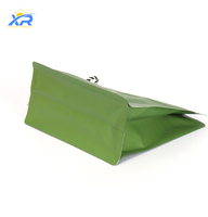 Pochette d'emballage pour café à fond plat, étanche à l'humidité, en aluminium, avec fermeture éclair, valve de dégazage et cordon de transport pour stockage alimentaire