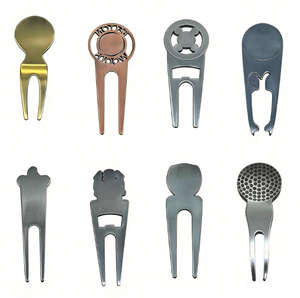 Outil de réparation de divots de golf en métal argenté durable avec marqueurs de balle, conception pratique en forme de fourche, option de logo personnalisé pour usage extérieur - Product Image 4