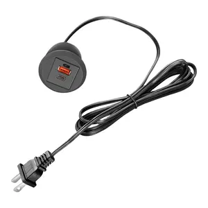 USBパワートラックUK US標準ソケット付き埋め込みソケットテーブル電気プラグおよび充電器電気スイッチコンセント