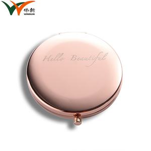 Promotional Gift Double Sides Custom Portable Folding Metal <b>Rose</b> <b>Gold</b> Cosmetic Pocket <b>Mirror</b> - Product Image 5