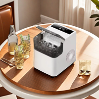Machine à glaçons automatique portable pour la maison, production de glaçons en forme de balle de 12 kg/24 h, capacité de stockage de 500 g, fonctionnement silencieux, petite taille