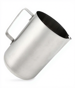 Carafe à lait en acier inoxydable de luxe, finition mate, avec poignée et couvercle, pichet multifonctionnel pour servir de l'eau, du thé ou du café - Product Image 5