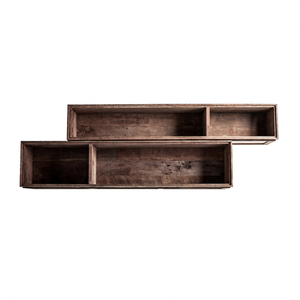 Estante de Pared Pesaro de Madera de Teca Ecológica, Estante de Almacenamiento Multifuncional para Ahorrar Espacio, para Hogar, Cocina, Sala de Estar - Product Image 1