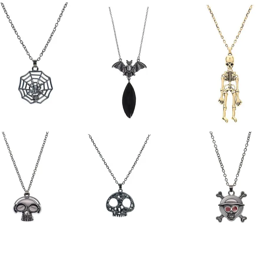 Halloween BAT Skeleton Spider Web bí ngô quyến rũ Mặt dây chuyền vòng cổ cho phụ nữ cô gái mát Punk phong cách Đồ trang sức cho Halloween bên