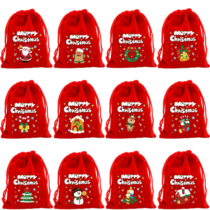 Mezcla aleatoria serie SD06 - Terciopelo rojo grande - 10x12cm - Capacidad para 8 caramelos