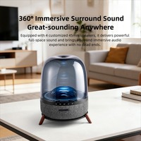 Haut-parleur sans fil 240W 2.1 canaux, trois voies, subwoofer 5 pouces, grille transparente, son stéréo, rechargeable, 2 modes d'éclairage dynamique