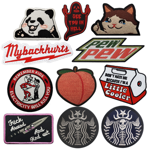 Nuevo parche de gancho y lazo bordado de melocotón creativo y divertido para mochilas, ropa, calzado y accesorios para exteriores - Product Image 2