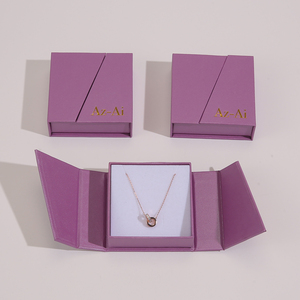 Premium Square Magnetic Jewelry <b>Box</b> with Double Door Opening Design Satin or Foam inside for Jewelry Gift Packaging and Display - Product Image 4