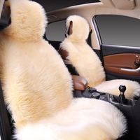 Housse de siège de voiture chauffante pour l'hiver, en laine cachemire épaisse et longue haute densité, coussin de dossier de siège auto