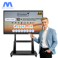 Pantalla Plana Interactiva con IA MIDA de 65, 75, 85, 86, 98 y 110 Pulgadas, Sistema Operativo Dual, 4K, con Cámara IA de 48MP para Educación y Reuniones