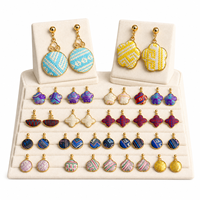 Harga Pabrik Anting Tusuk Bunga Tenun Tradisional Multi Warna Ornamen Wanita Etnik Mewah untuk Toko Ritel Profesional