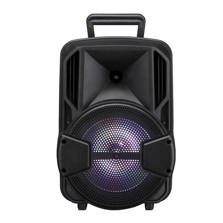 cheap 12 inch portable big sound party plastic trolley speaker