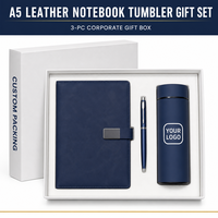 Ensemble cadeau de carnet en cuir PU A5 avec logo personnalisé, fermoir magnétique, stylo et tasse isotherme pour réunion d'affaires, souvenir d'entreprise