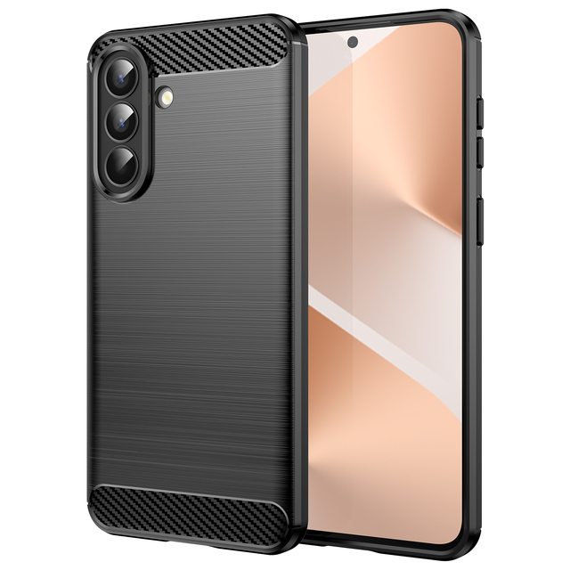 Carbon Fiber Texture Brushed Phone Case for Samsung Galaxy A57 A37 A27 A17 A07 Slim Shockproof Soft TPU Protective Mobile Cover