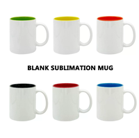 Mug en céramique de 11 oz avec sublimation de couleur intérieure |   Gobelet vierge bicolore enduit pour impression par transfert thermique |   Tasse cadeau personnalisable
