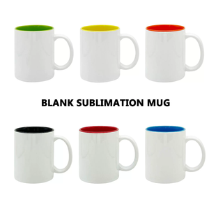 Mug en céramique de 11 oz avec sublimation de couleur intérieure |   Gobelet vierge bicolore enduit pour impression par transfert thermique |   Tasse cadeau personnalisable - Product Image 5