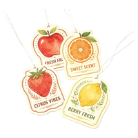 Distributeur promotionnel de désodorisants en papier parfumés aux fruits pour voiture, carte parfumée suspendue pour décoration automobile