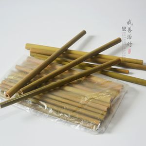 <b>Bamboo</b> Drinking <b>Straws</b> Round Solid Color Biodegradable For Milk Tea Beverage Stir Sticks Export Size ZX 03 - Product Image 3
