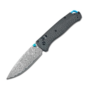 มีดพับ Bugout 535 EDC สำหรับตั้งแคมป์ ด้ามจับคาร์บอนไฟเบอร์สีดำ ใบมีดเหล็กดามัสกัส สำหรับการช่วยเหลือ - Product Image 1